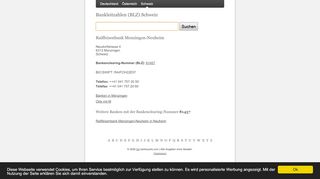 
                            8. Raiffeisenbank Menzingen-Neuheim in Menzingen - Bankleitzahlen ...