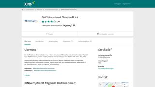 
                            10. Raiffeisenbank Neustadt eG als Arbeitgeber | XING Unternehmen