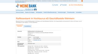 
                            11. Raiffeisenbank Oberursel eG Geschäftsstelle Wehrheim