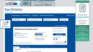 
                            10. Raiffeisenbank Oldenburg eG in Oldenburg Oldb ⇒ in Das Örtliche