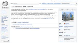 
                            8. Raiffeisenbank Rain am Lech – Wikipedia