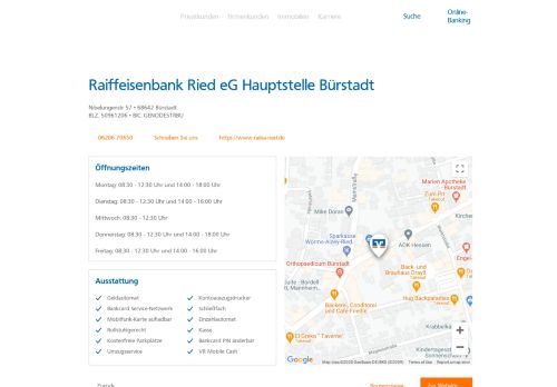 
                            9. Raiffeisenbank Ried eG Hauptstelle Bürstadt,Nibelungenstr 57 ...