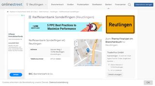 
                            10. Raiffeisenbank Sondelfingen in Reutlingen: BIC für Bankleitzahl ...