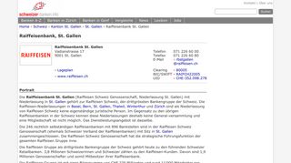 
                            11. Raiffeisenbank, St. Gallen - schweizer banken info