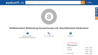 
                            11. Raiffeisenbank Weißenburg-Gunzenhausen eG, Geschäftsstelle ...