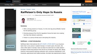
                            12. Raiffeisen's Only Hope Is Russia - Raiffeisen Bank International AG ...