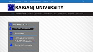 
                            2. Raiganj University: Home