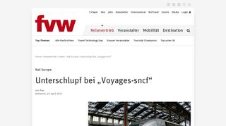 
                            9. Rail Europe: Unterschlupf bei „Voyages-sncf“ - fvw