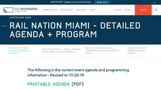 
                            11. Rail Nation Miami - Detailed Agenda & Program | Rail Passengers ...