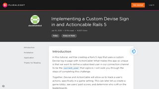 
                            6. Rails Devise Sign In and ActionCable: Rails 5 Tutorial | Pluralsight ...