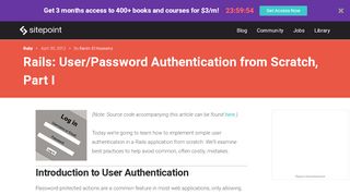 
                            11. Rails: User/Password Authentication from Scratch, Part I — SitePoint