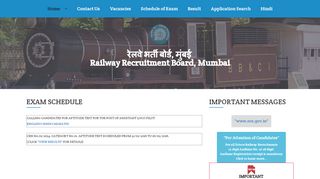 
                            4. Railway Recruitment Board, Mumbai :: Exam Schedule - RRB Mumbai