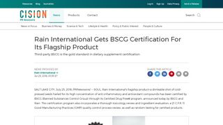
                            13. Rain International Gets BSCG Certification For Its Flagship Product
