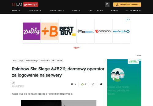 
                            5. Rainbow Six: Siege - darmowy operator za logowanie na serwery ...