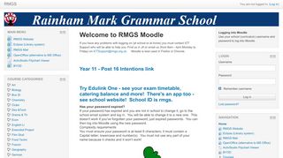 
                            7. Rainham Mark Grammar School Moodle