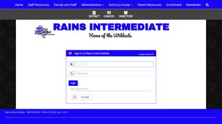 
                            8. Rains Intermediate - Site Administration Login