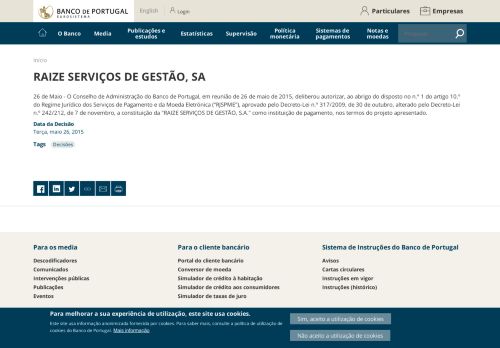 
                            4. RAIZE SERVIÇOS DE GESTÃO, SA | Banco de Portugal
