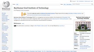 
                            10. Raj Kumar Goel Institute of Technology - Wikipedia