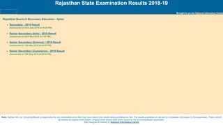 
                            10. Rajasthan Examinations Results-2017: Brought to you by NIC