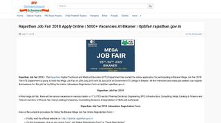 
                            8. Rajasthan Job Fair 2018 Apply Online | 5000+ Vacancies At Bikaner