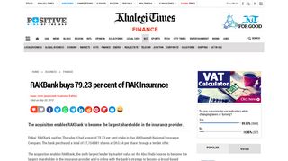 
                            7. RAKBank buys 79.23 per cent of RAK Insurance - Khaleej Times