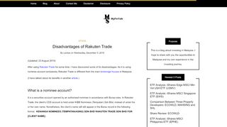 
                            8. Rakuten Trade Review 2: Its Disadvantages | MyFinTalk