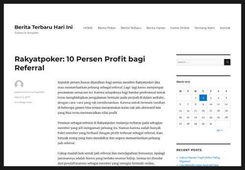 
                            12. Rakyatpoker: 10 Persen Profit bagi Referral | Berita Terbaru Hari Ini