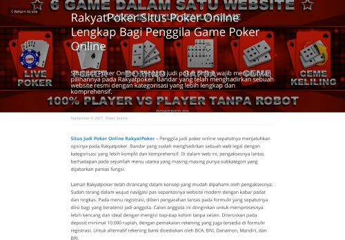 
                            11. RakyatPoker Situs Poker Online Lengkap Bagi Penggila Game Poker ...