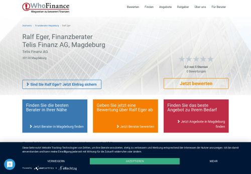 
                            5. Ralf Eger, Magdeburg Telis Finanz AG - Bewertungen - Zu WhoFinance