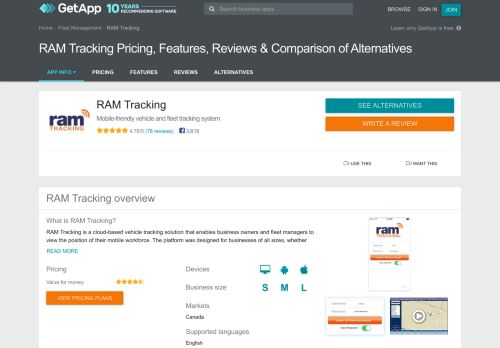 
                            6. RAM Tracking Pricing, Features, Reviews & Comparison of ... - GetApp