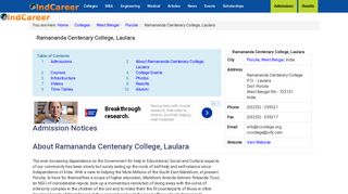 
                            7. Ramananda Centenary College, Laulara - IndCareer.com