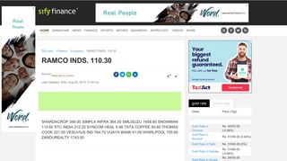 
                            10. ramco inds. 110.30 - Sify.com