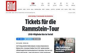 
                            10. Rammstein: Tickets für die Stadium Tour 2019 für LIFAD-Mitglieder ...