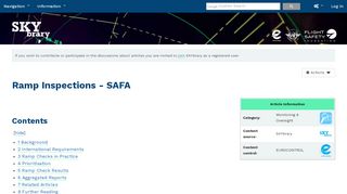 
                            11. Ramp Inspections - SAFA - SKYbrary Aviation Safety