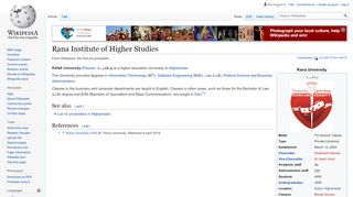 
                            11. Rana Institute of Higher Studies - Wikipedia