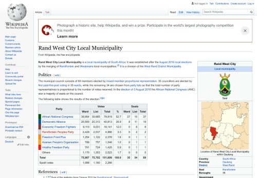 
                            13. Rand West City Local Municipality - Wikipedia