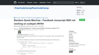 
                            11. Random Quote Machine - Facebook Javascript SDK not working on ...