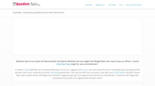 
                            3. Random-Spin | kostenlose paysafecards & mehr bekommen