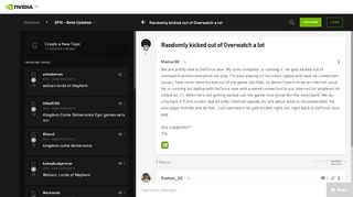 
                            4. Randomly kicked out of Overwatch a lot - GeForce Forums