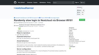 
                            13. Randomly slow login to Nextcloud via Browser · Issue #9181 ... - GitHub