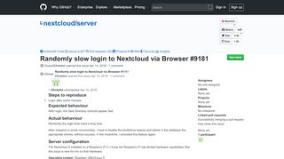 
                            4. Randomly slow login to Nextcloud via Browser · Issue #9181 ...