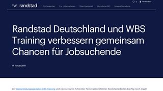 
                            7. Randstad Deutschland und WBS Training verbessern Chancen für ...