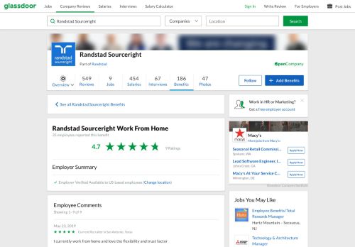 
                            13. Randstad Sourceright Employee Benefit: Work From Home | Glassdoor