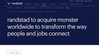
                            12. Randstad to Acquire Monster Worldwide to Transform the Way People ...