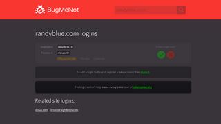 
                            2. randyblue.com passwords - BugMeNot