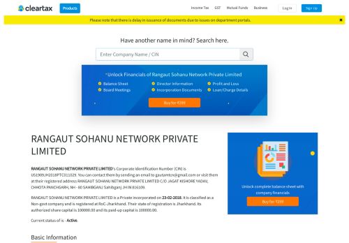 
                            9. RANGAUT SOHANU NETWORK PRIVATE LIMITED - ClearTax