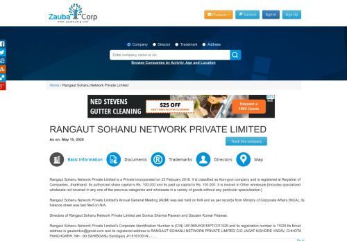 
                            3. Rangaut Sohanu Network Private Limited - Zauba Corp