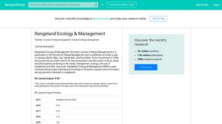 
                            8. Rangeland Ecology & Management | ISSN: 1551-5028 | RG Impact ...