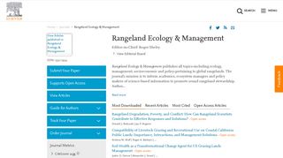 
                            1. Rangeland Ecology & Management - Journal - Elsevier