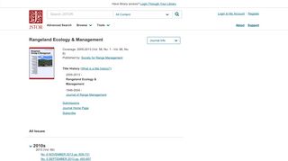 
                            4. Rangeland Ecology & Management on JSTOR